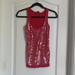 A/X Armani Exchange Red Sequin Tank Top